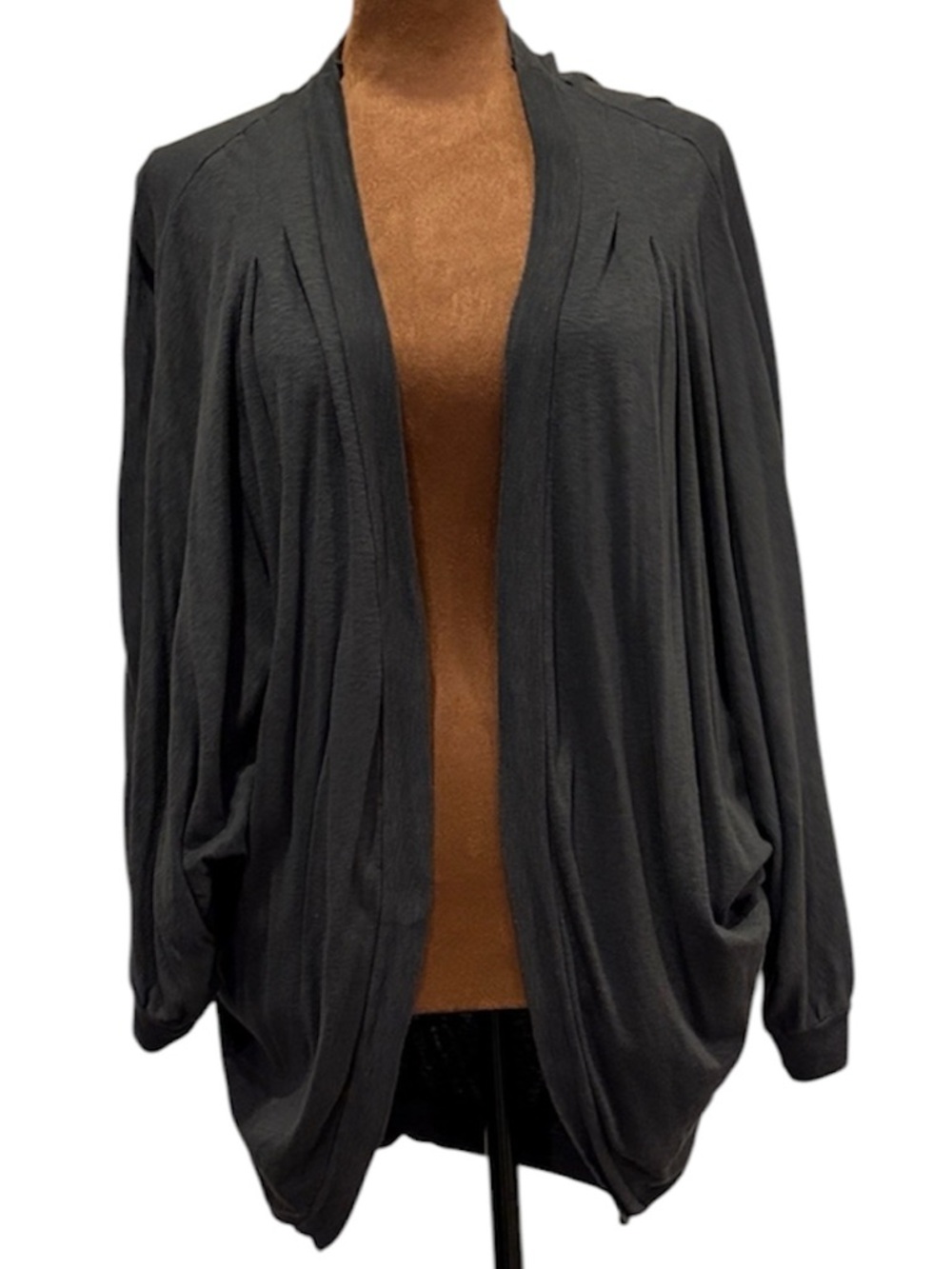 Michael Stars Original Tee Charcoal Cocoon Cardigan Dolman Sleeve One Size